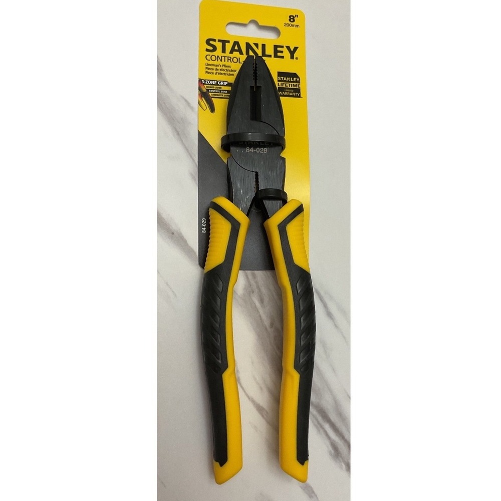 Stanley Control Linemans Pliers 8 Inch 200mm Black Oxide 84-029 New